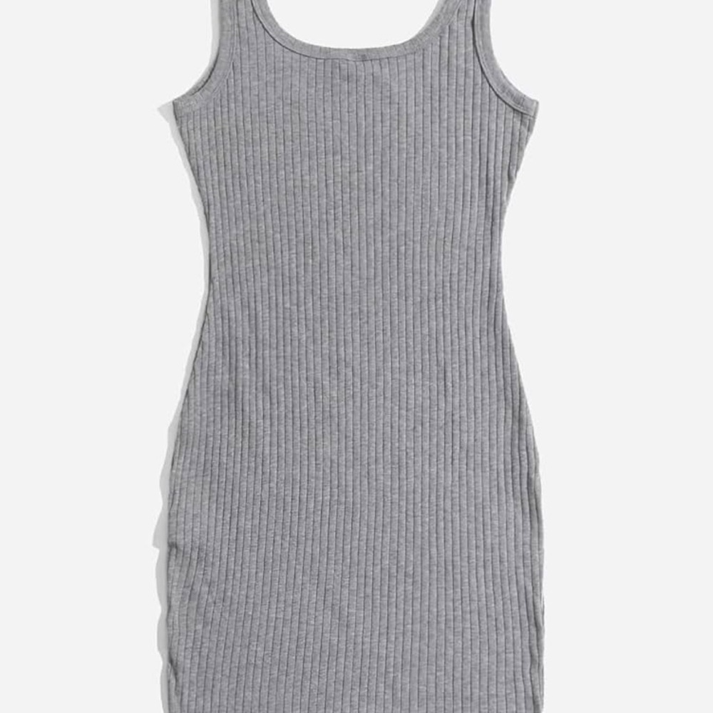 Forever 21 Gray Ribbed Sheath Mini Dress
